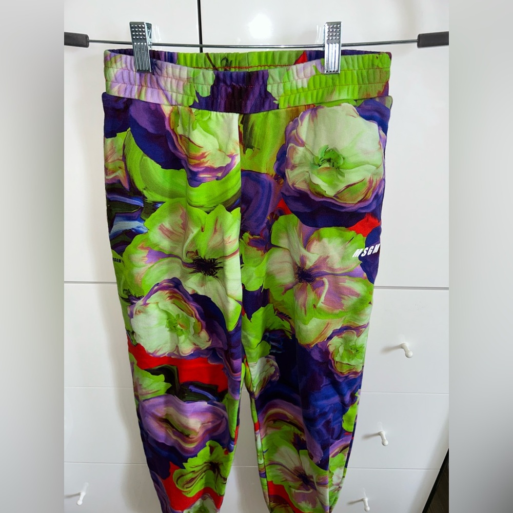 MSGM Floral Acid Joggers size S